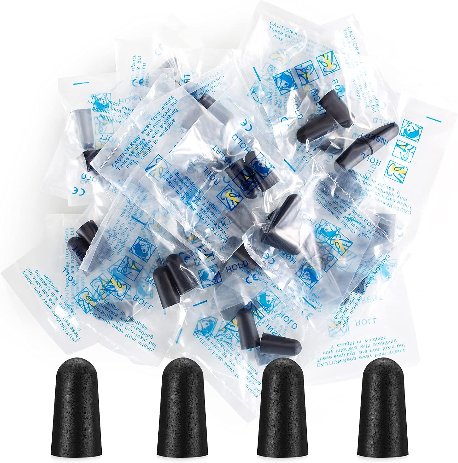 100 Pairs Black Foam Ear Plugs, 33d...