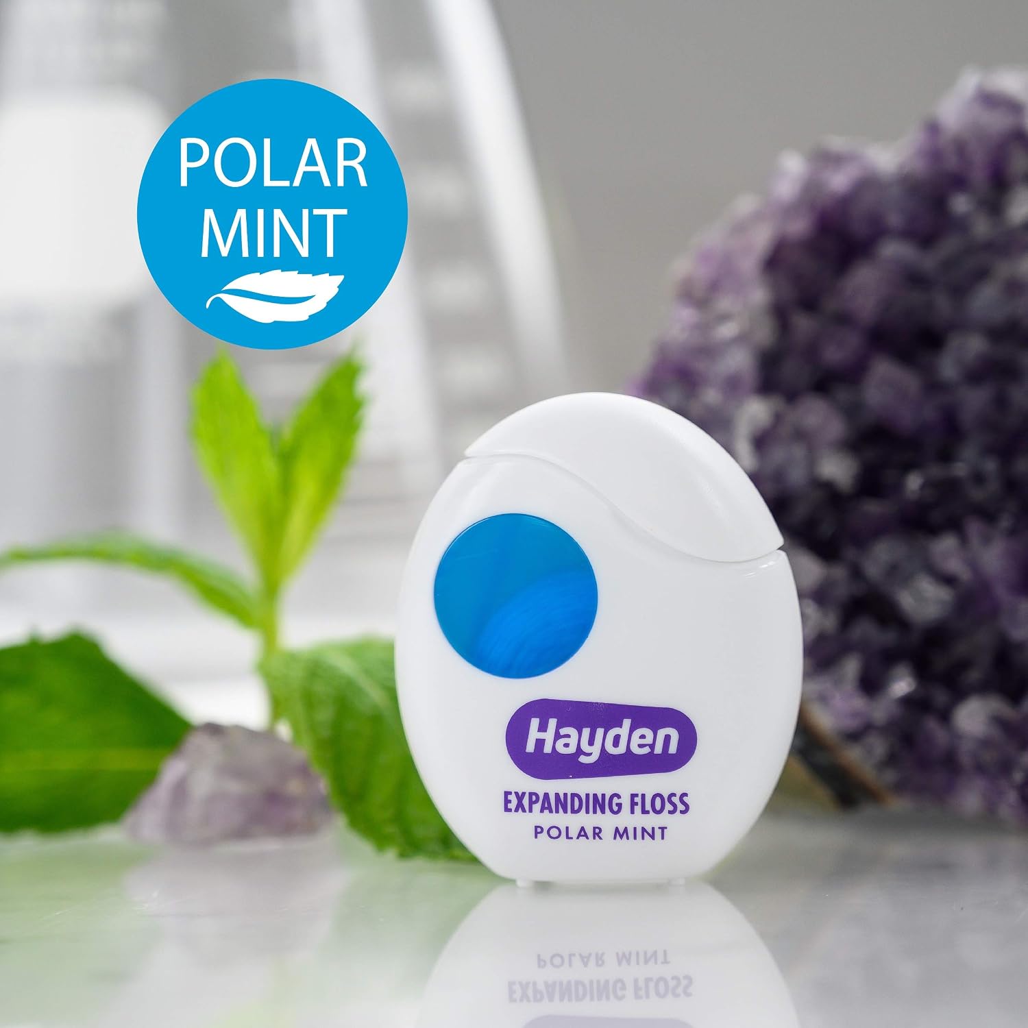 Hayden Expanding Dental Floss. Expands To Clean Between Tight Teeth. 6 Pack Value. Fresh Feeling Polar Mint Woven Floss. Anti Tartar Actives for Gentle Care. 180 Yards. Expandable Clean. PFA Free. - Image 4
