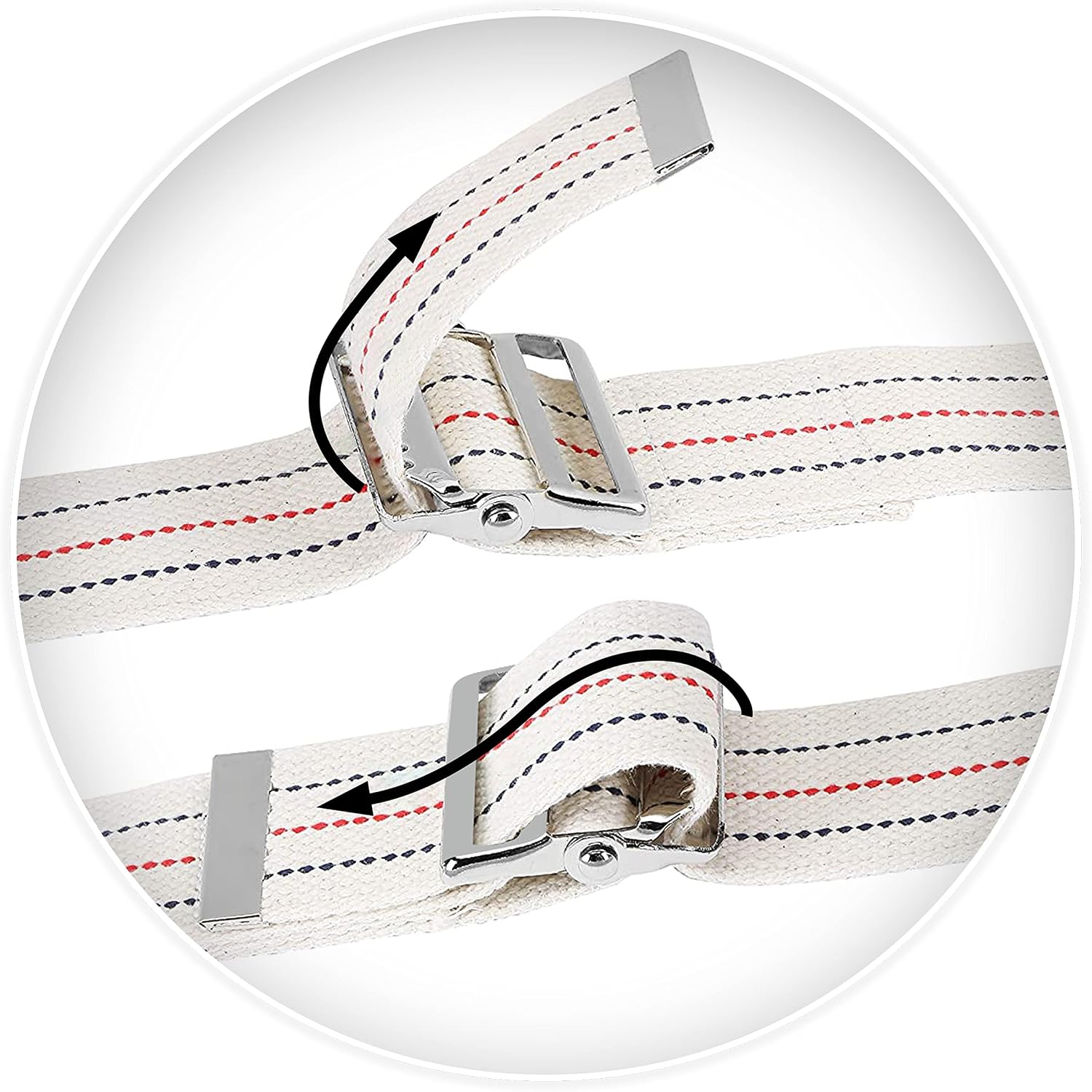 ASA TECHMED 10 Pack Cotton Soft Transfer Gait Belt with Metal Buckle and Belt Loop Holder for Walking, Belt Support Hold - Homecare, Caregiver, Nurse, Therapist 60 Inch, White - Image 5