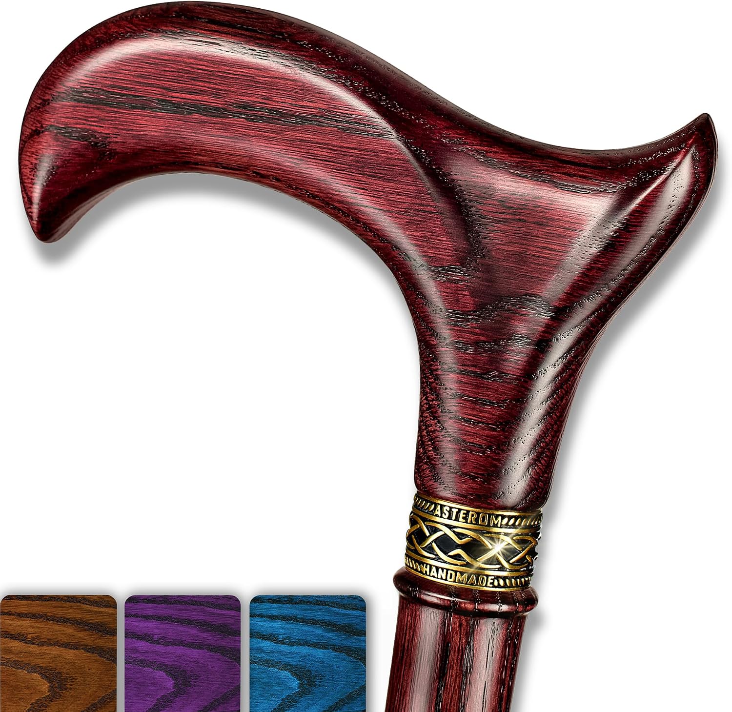 Asterom Handcrafted Walking Cane, Stylish Wooden Canes for Men, Oak Wood