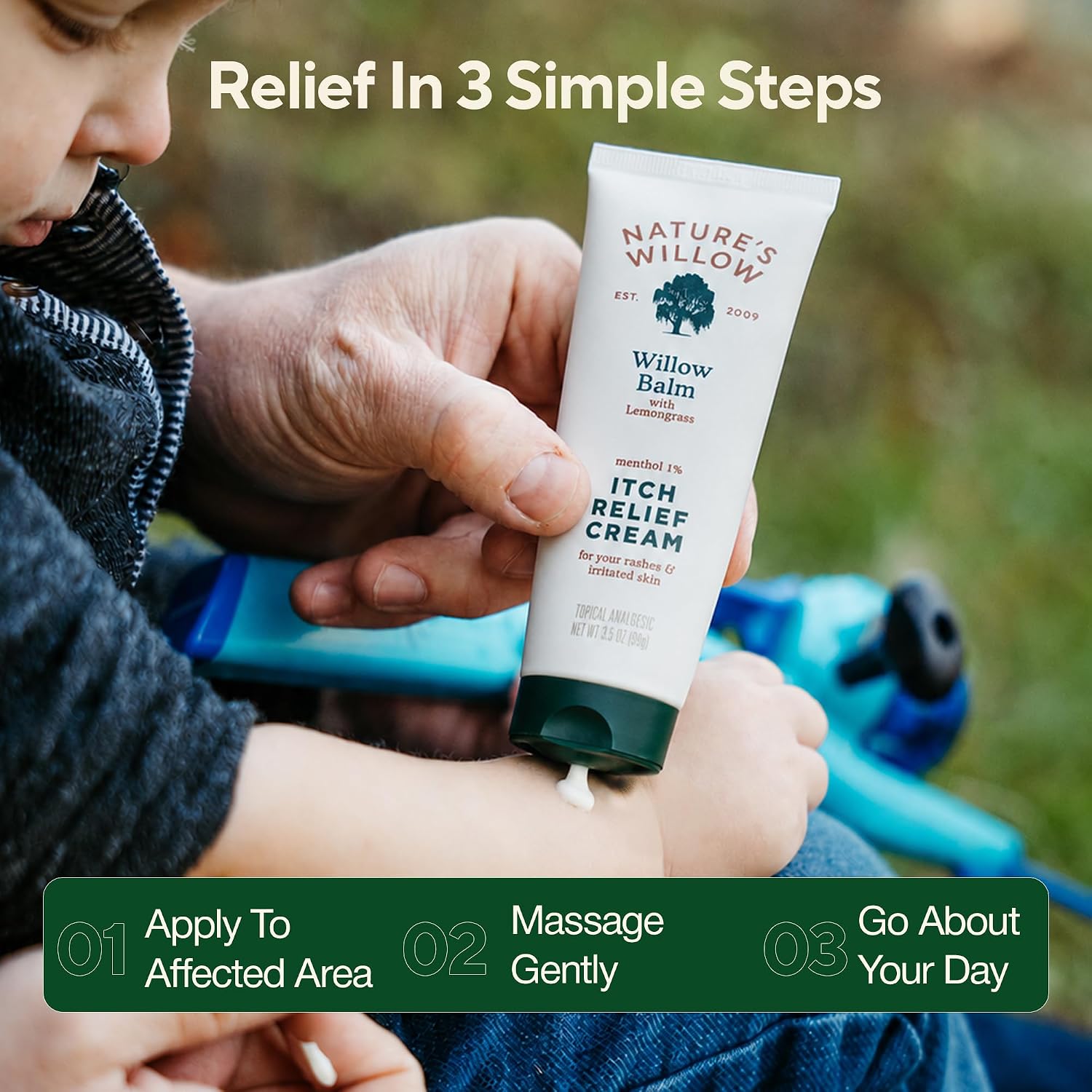 Nature's Willow Itch Relief Lotion with Willow Bark | Soothe Itch from Bug Bites, Rash, Sunburn, and More | Free from Artificial Fragrances & Dyes | Made with Essential Oils | 3.5 oz - Image 5