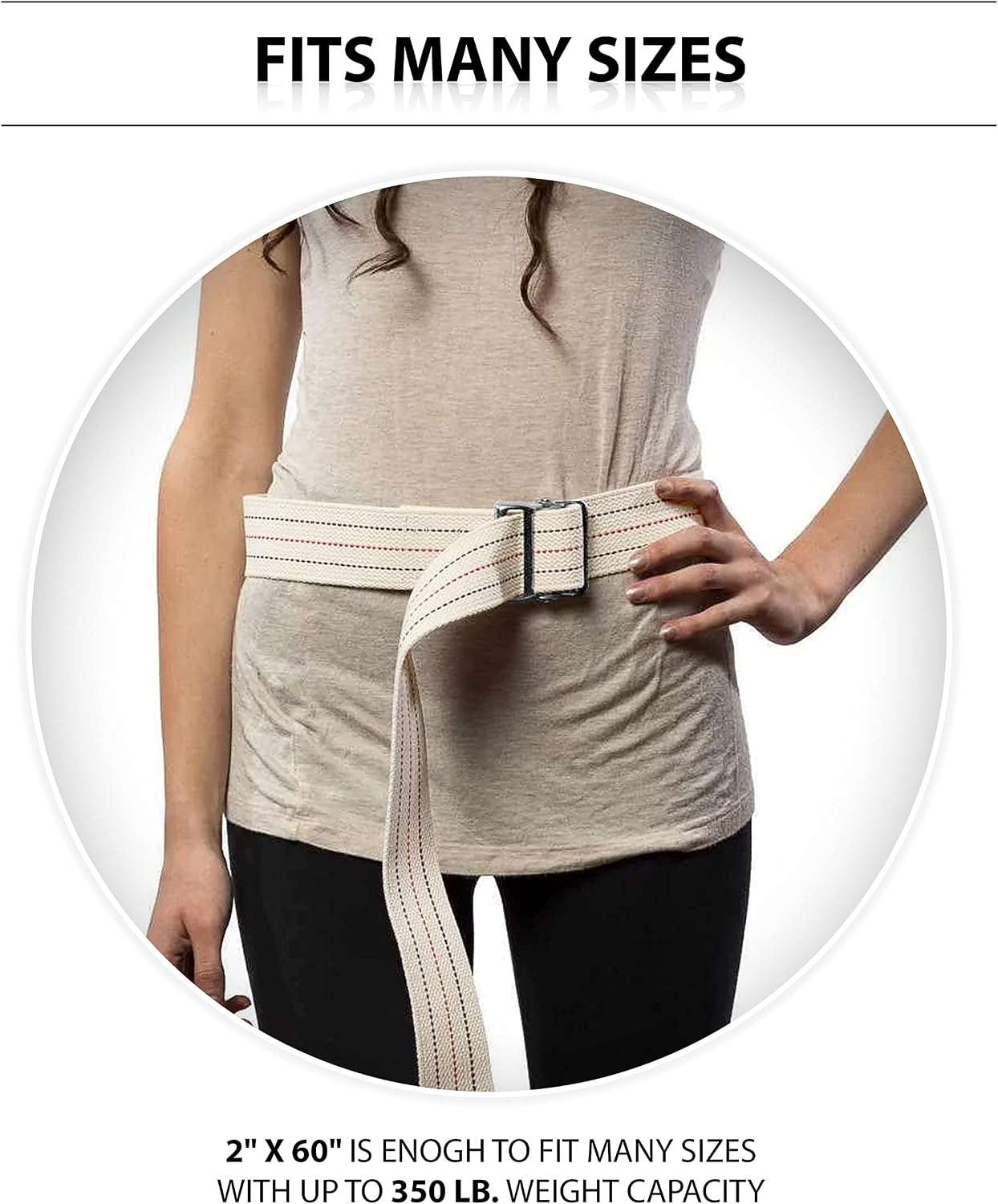 ASA TECHMED 10 Pack Cotton Soft Transfer Gait Belt with Metal Buckle and Belt Loop Holder for Walking, Belt Support Hold - Homecare, Caregiver, Nurse, Therapist 60 Inch, White - Image 6