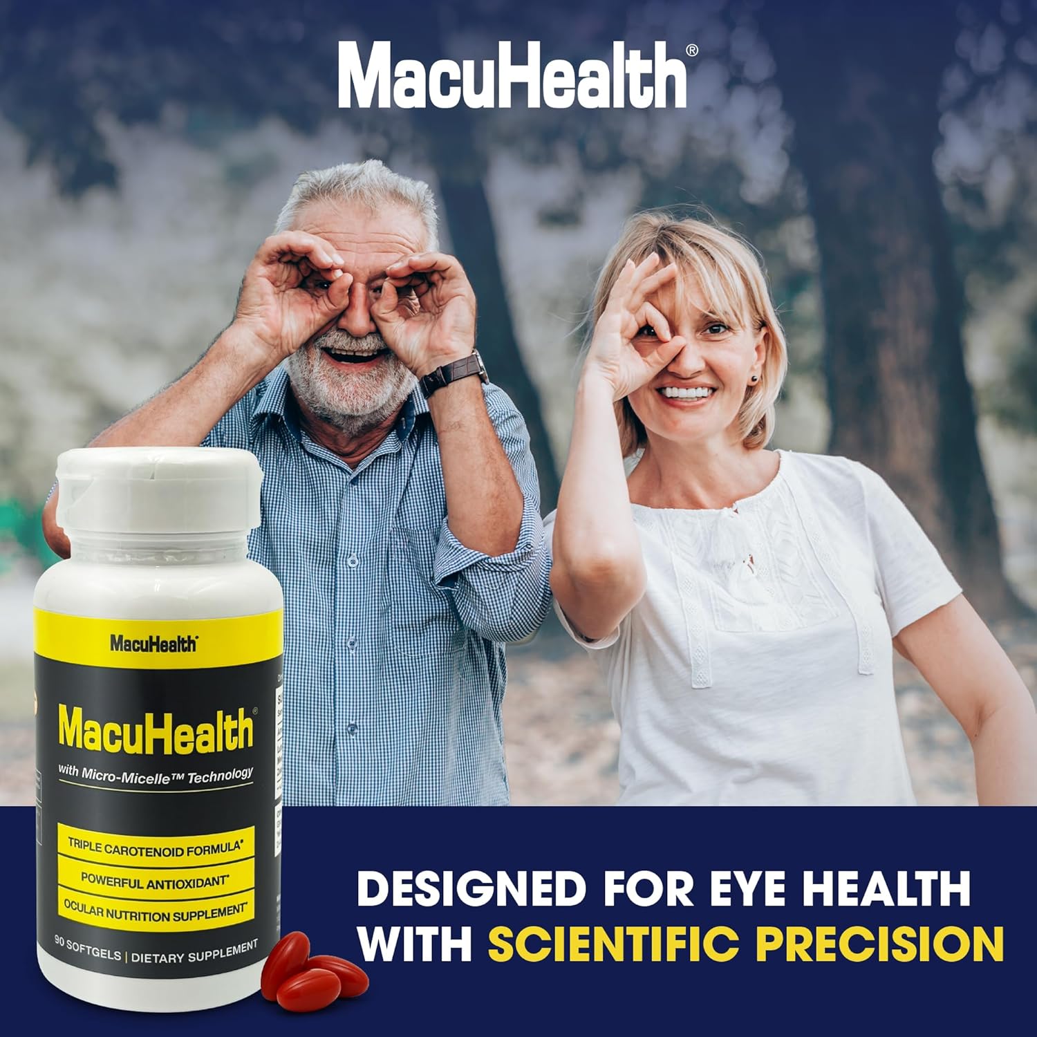 MacuHealth Triple Carotenoid Formula - Eye Vitamins for Adults, 90 Softgels (3-Month Supply) + Omega 3 Fish Oil - 1100mg DHA, 1100mg EPA, Triglyceride Formula, 120 Softgels for Overall Wellness - Image 5