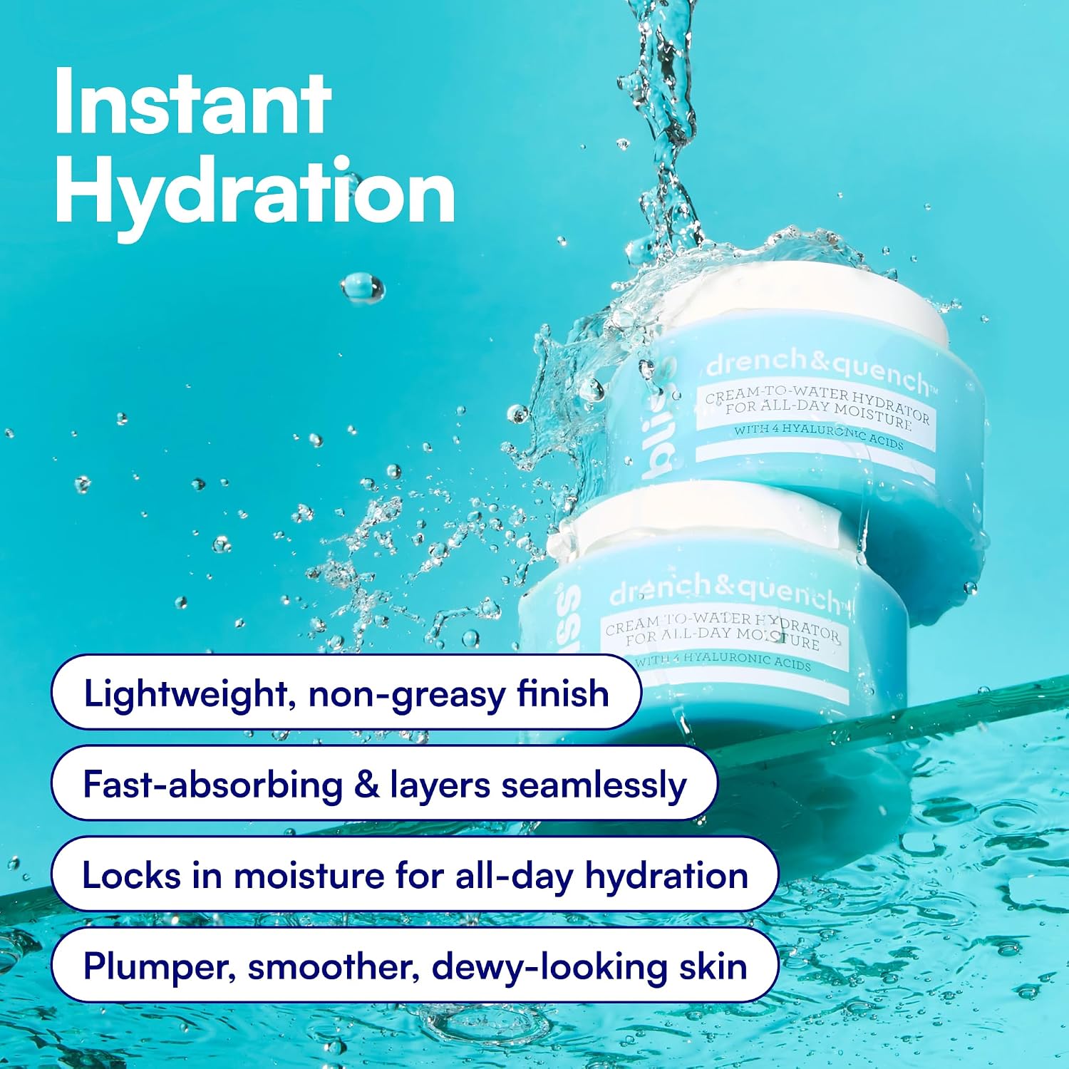 Bliss Drench & Quench Hyaluronic Acid Face Moisturizer - 1 Fl Oz - Skincare - Image 4