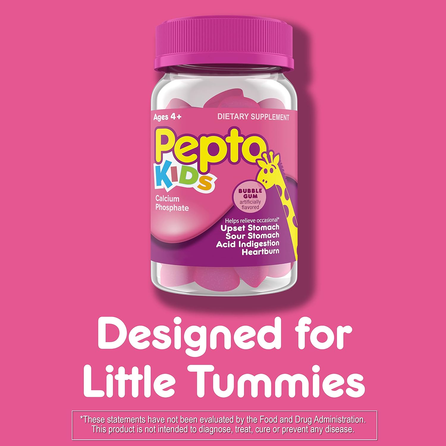 Pepto Kids Gummies, Helps Relieve Occasional Upset Stomach, Acid Indigestion, Sour Stomach and Heartburn, 24 Gummies - Image 4
