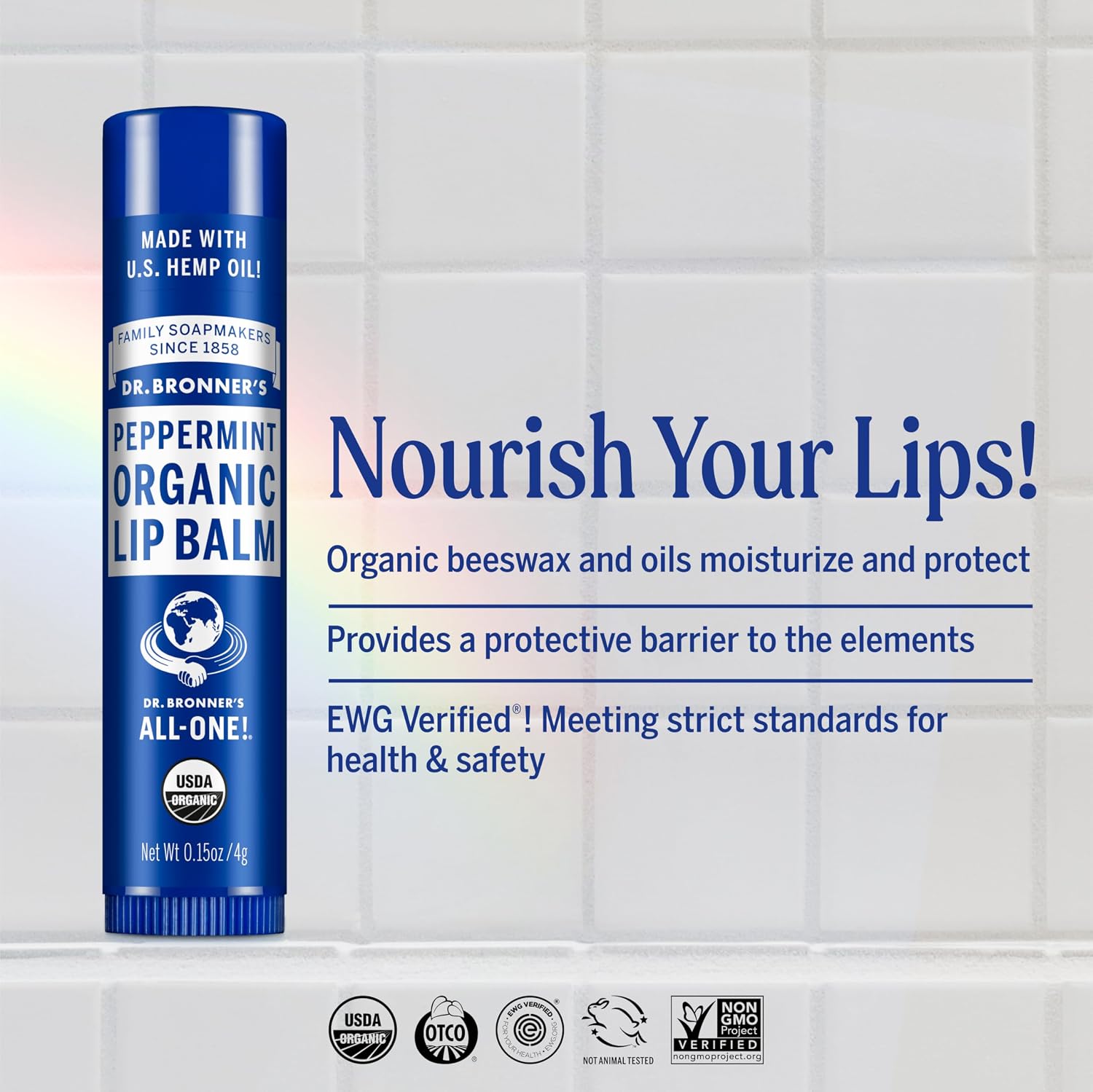 Dr. Bronner's - Organic Lip Balm Variety Peppermint, Orange Ginger, Naked, Lemon Lime) - Made with Organic Beeswax and Avocado Oil, For Dry Lips, Hands, Chin or Cheeks, 0.15 Ounce (Pack of 4) - Image 2