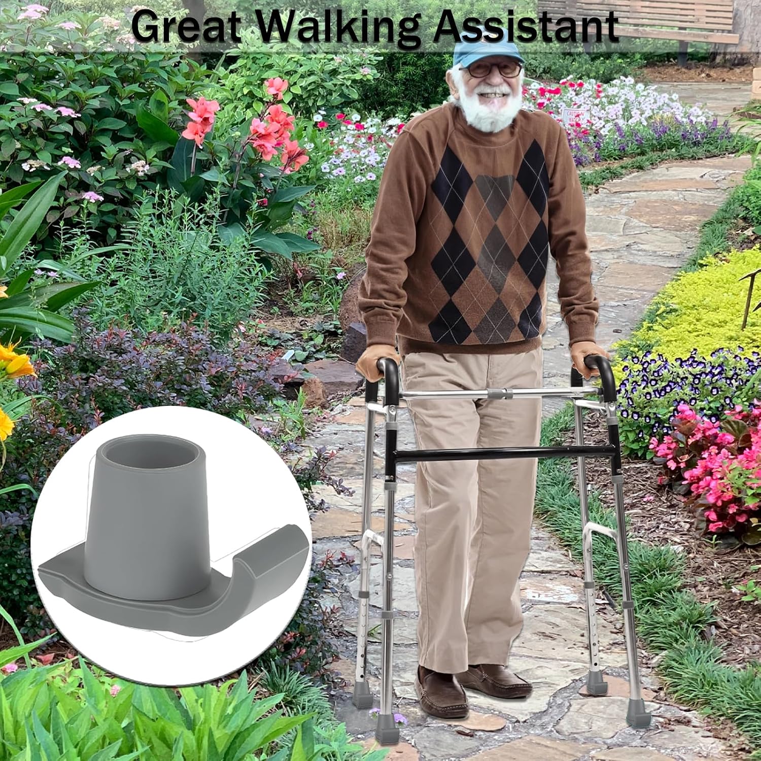 Walker Glide Skis, 4 Pack Universal Fit Walker Feet,Grey - Image 6