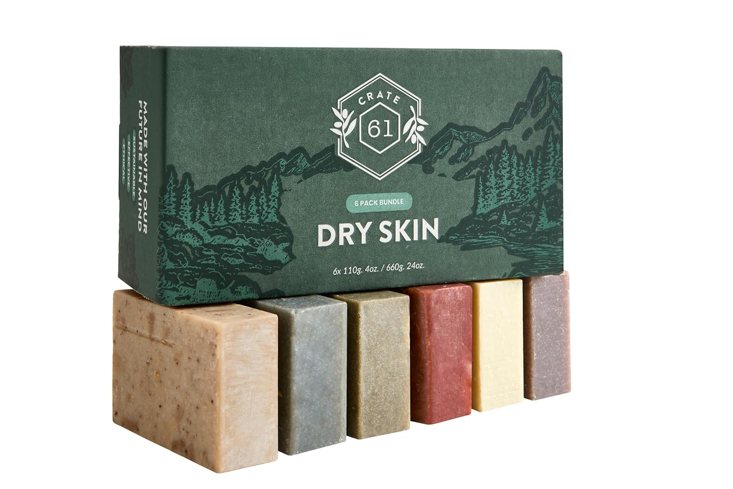 Crate 61 Organics, Handmade in Canada, Plant Based Cold Process Natural Bar Soap, With Premium Essential Oils, Pack of 6 (Dry Skin) - Image 2