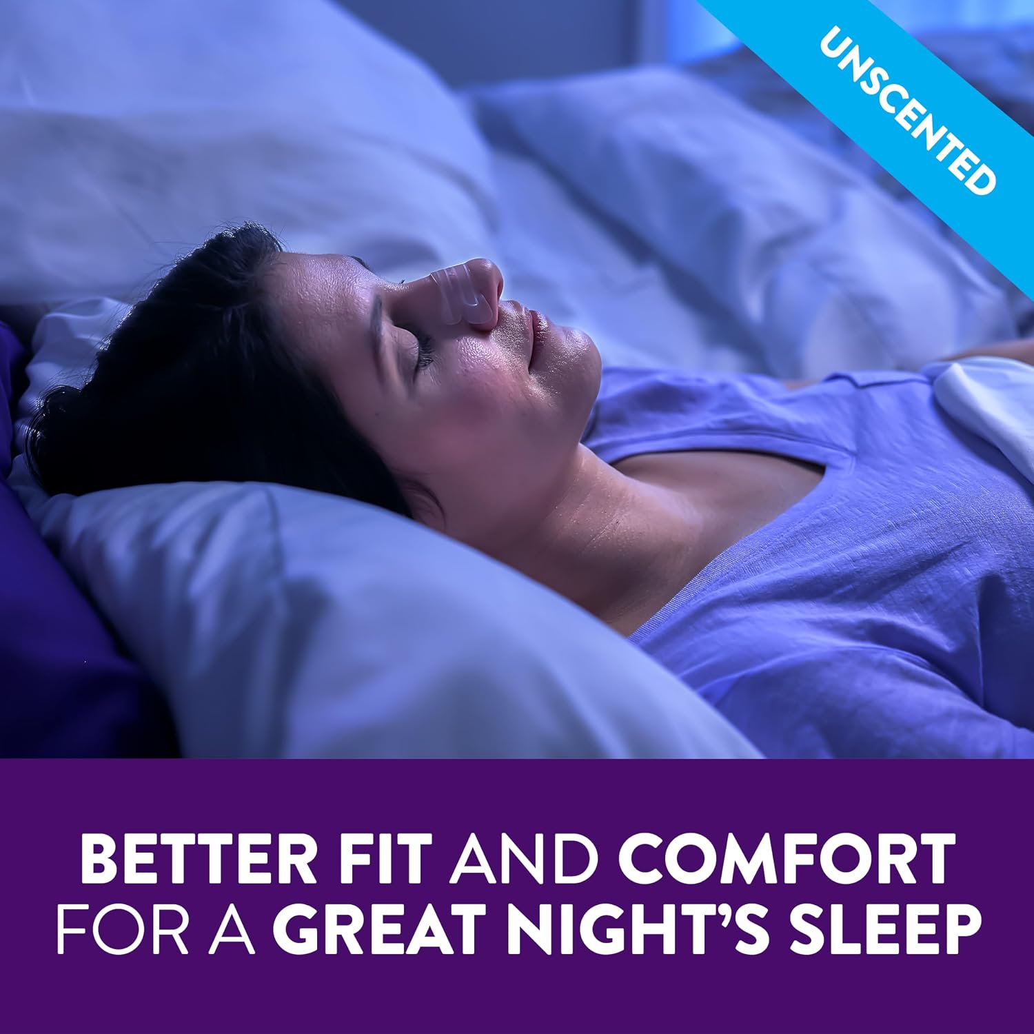 ZzzQuil Sleep Nasal Strips, Clear Nasal Strips, Snoring Relief from Nasal Congestion, Works Instantly, Reduces Nasal Congestion for Less Snoring and Better Sleep, Drug Free, 52 Nasal Strips - Image 4