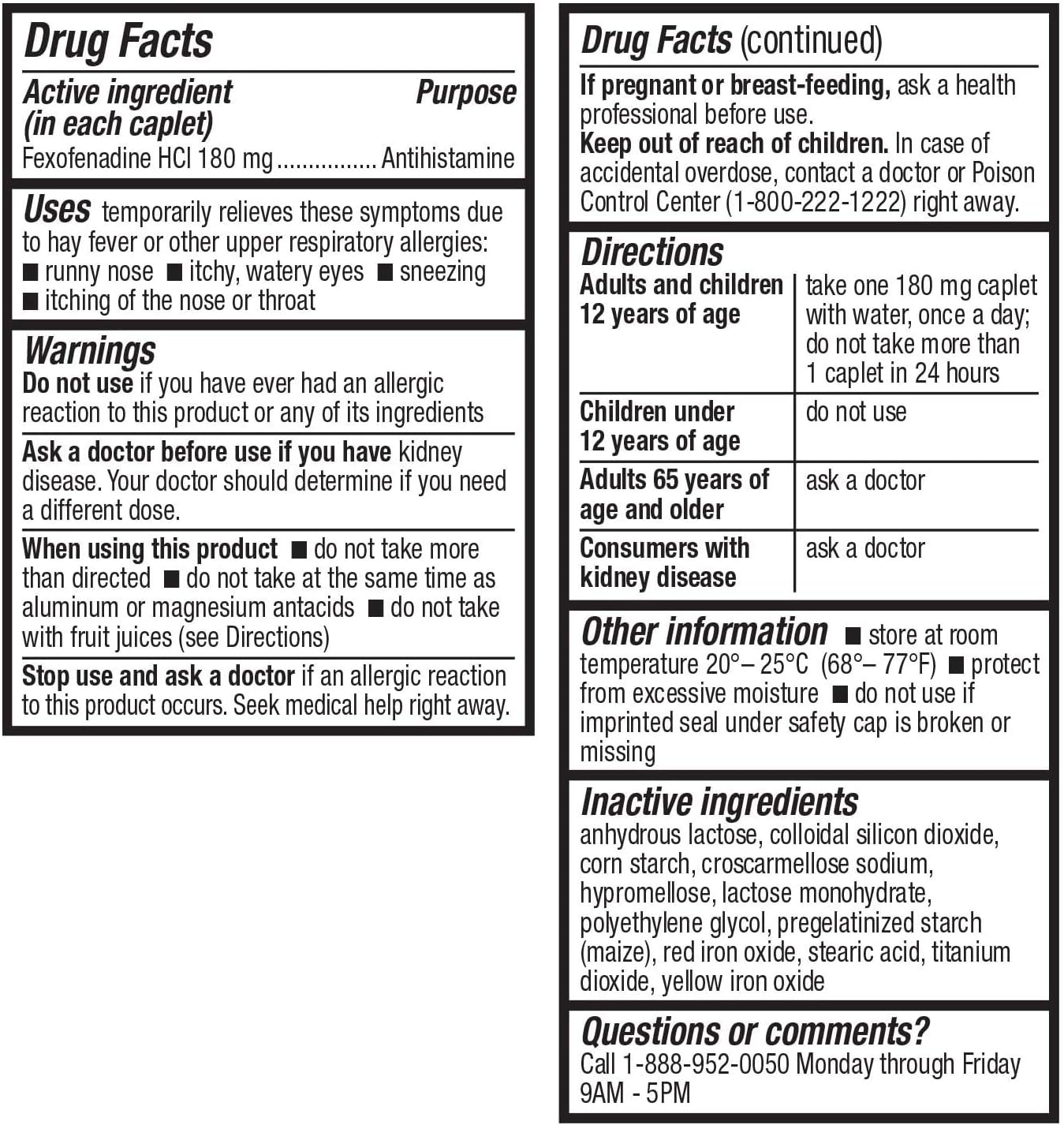 HealthA2Z® Fexofenadine HCl 180mg,...