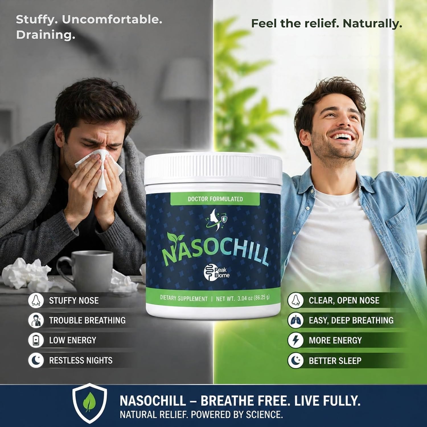 NasoChill Nasal Rinse Powder – Natural Sinus Rinse Support for Clear Breathing | Nasal Irrigation System Alternative | Helps with Nasal Congestion, Allergy Relief, and Saline Nasal Rinse - Image 6