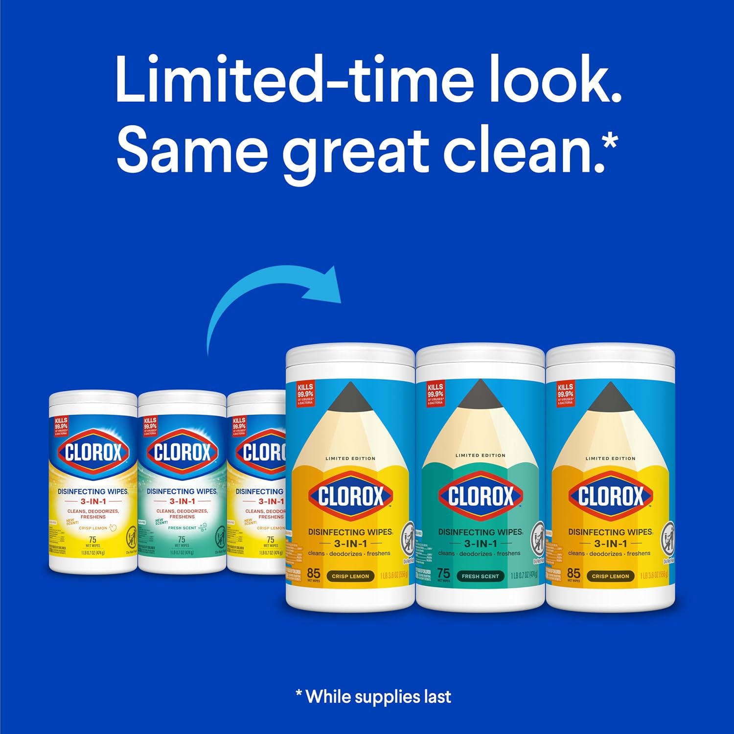 Clorox Disinfecting Wipes Cleaning Variety Pack, 75 Count, 3 Pack - Image 2