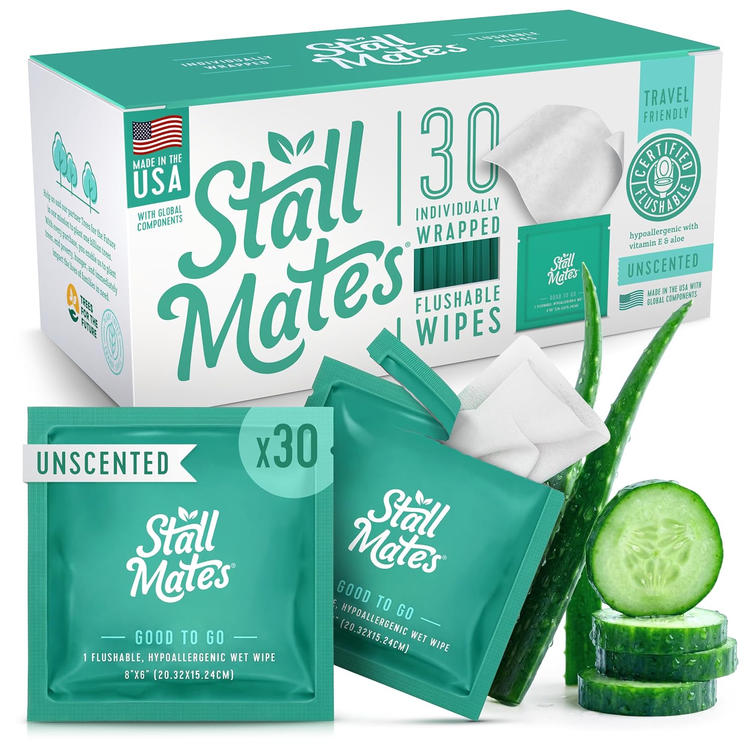 Stall Mates Flushable Wipes, Indivi...