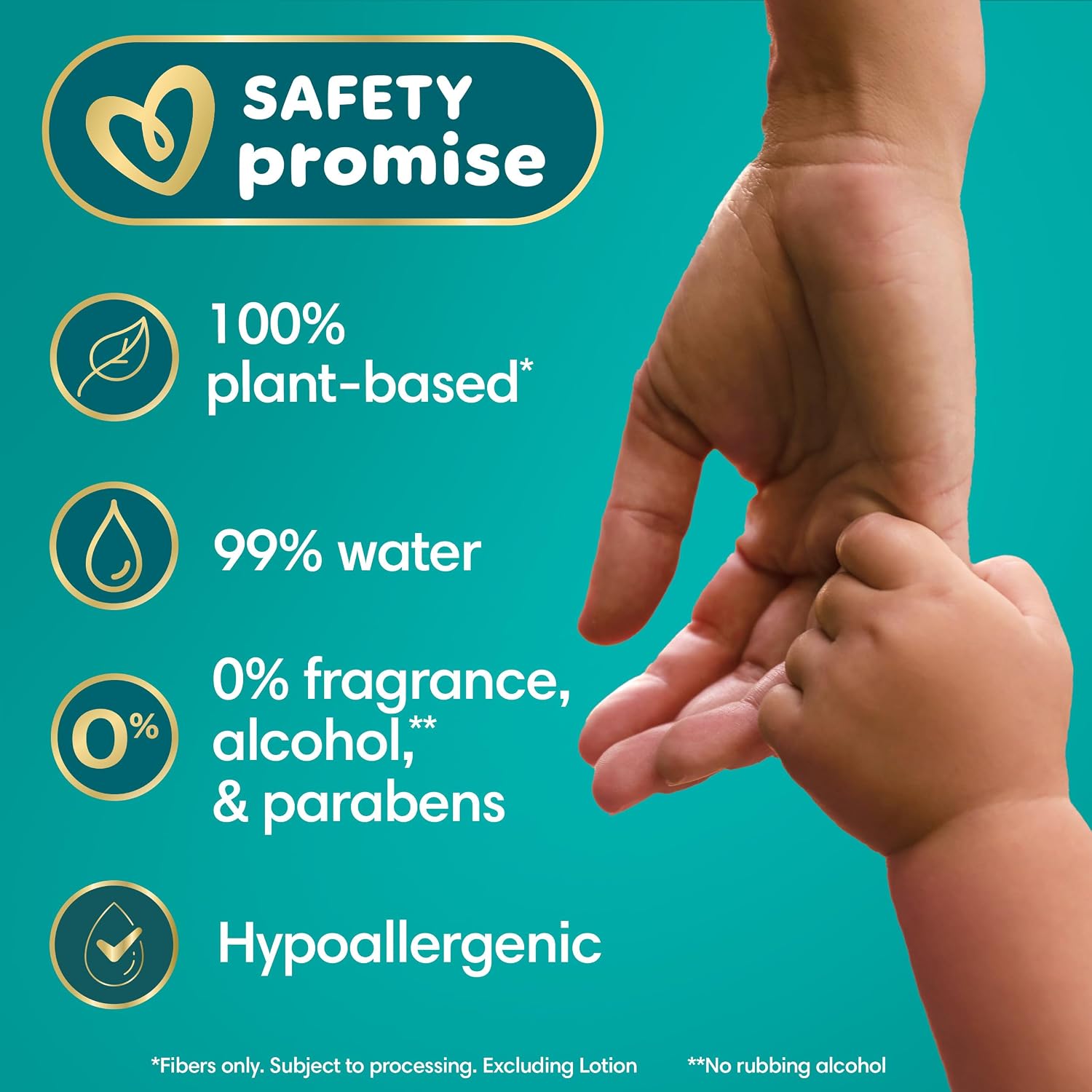 Pampers Ultraclean Baby Wipes, Unscented, Fragrance Free, Water Based, Hypoallergenic, Extra Thick & Grips Mess, 100% Plant Based, 936 Wipes Total (12X Flip-Top Packs) - Image 6