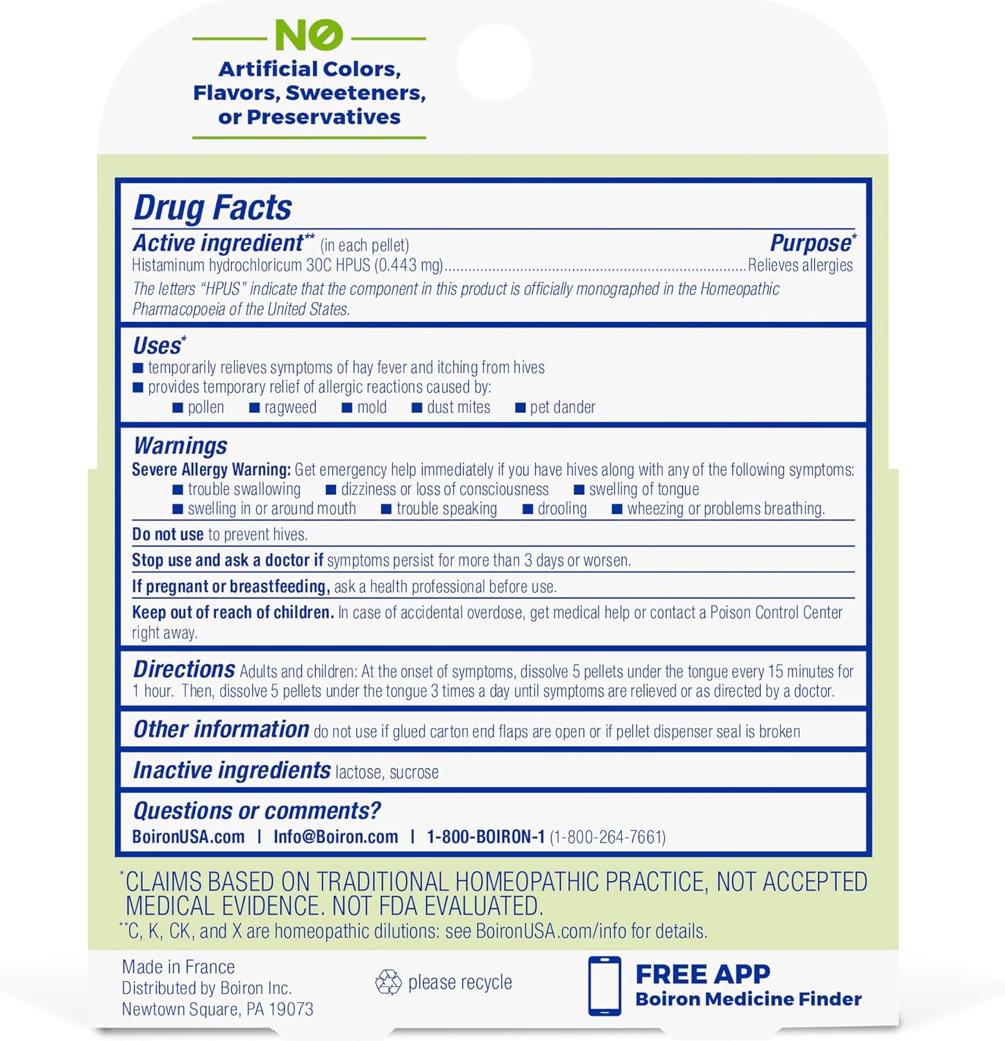 Boiron Histaminum Hydrochloricum 30C Homeopathic Medicine for Indoor or Outdoor Allergy Relief, Hay Fever, and Hives - 3 Count (240 Pellets) - Image 7
