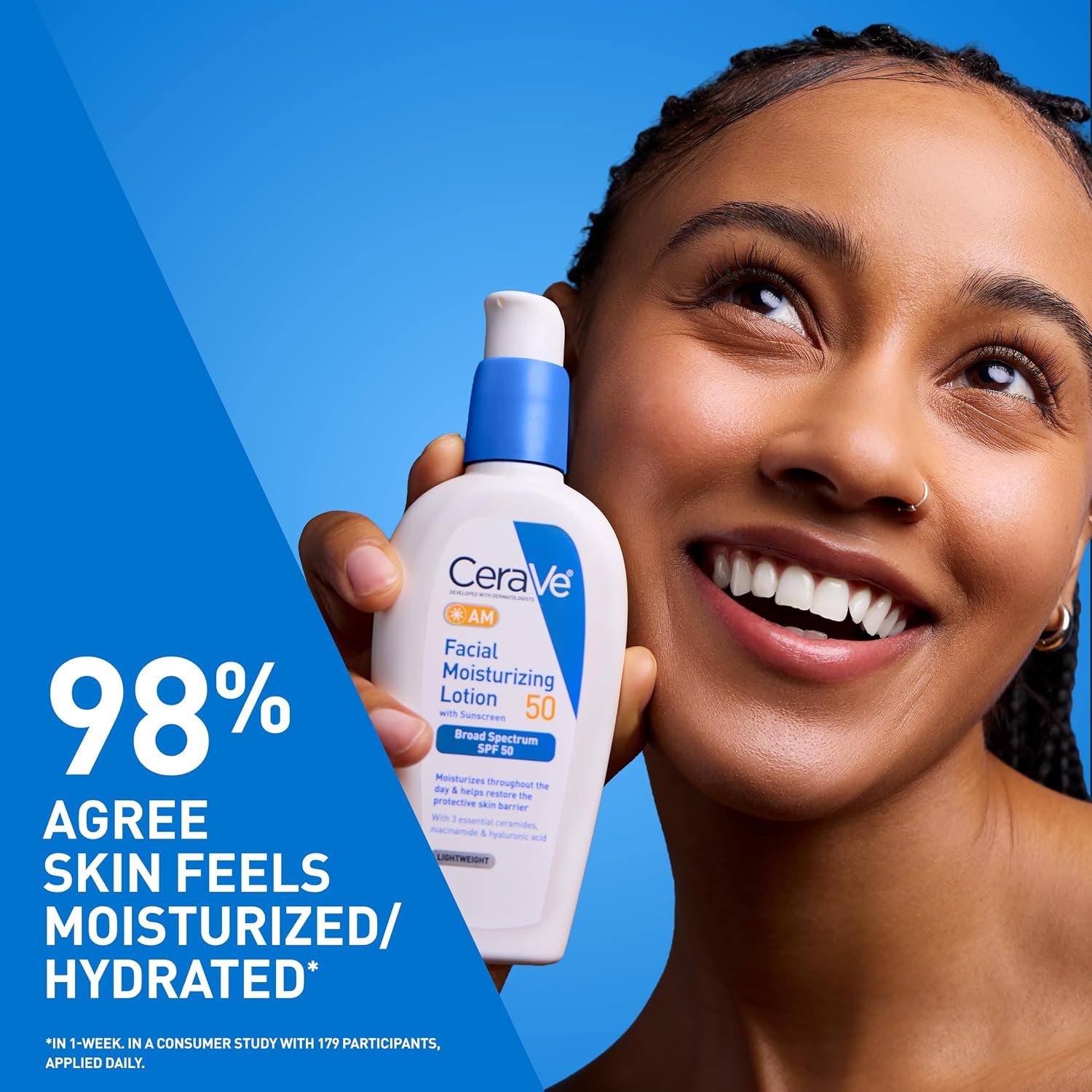CeraVe AM Daily Facial Moisturizer with SPF 50, Face Sunscreen, 3oz - Image 3