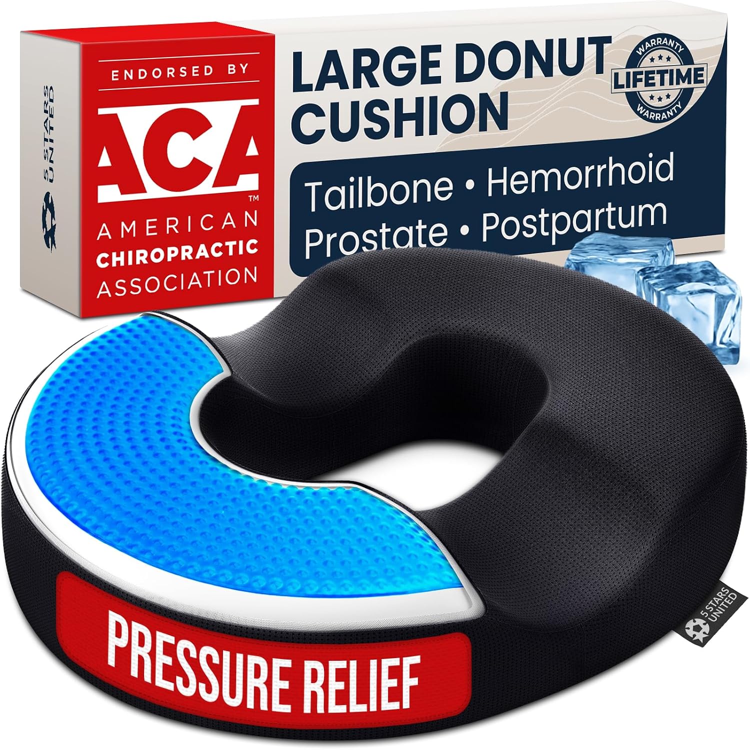 5 STARS UNITED Donut Pillow for Tai...