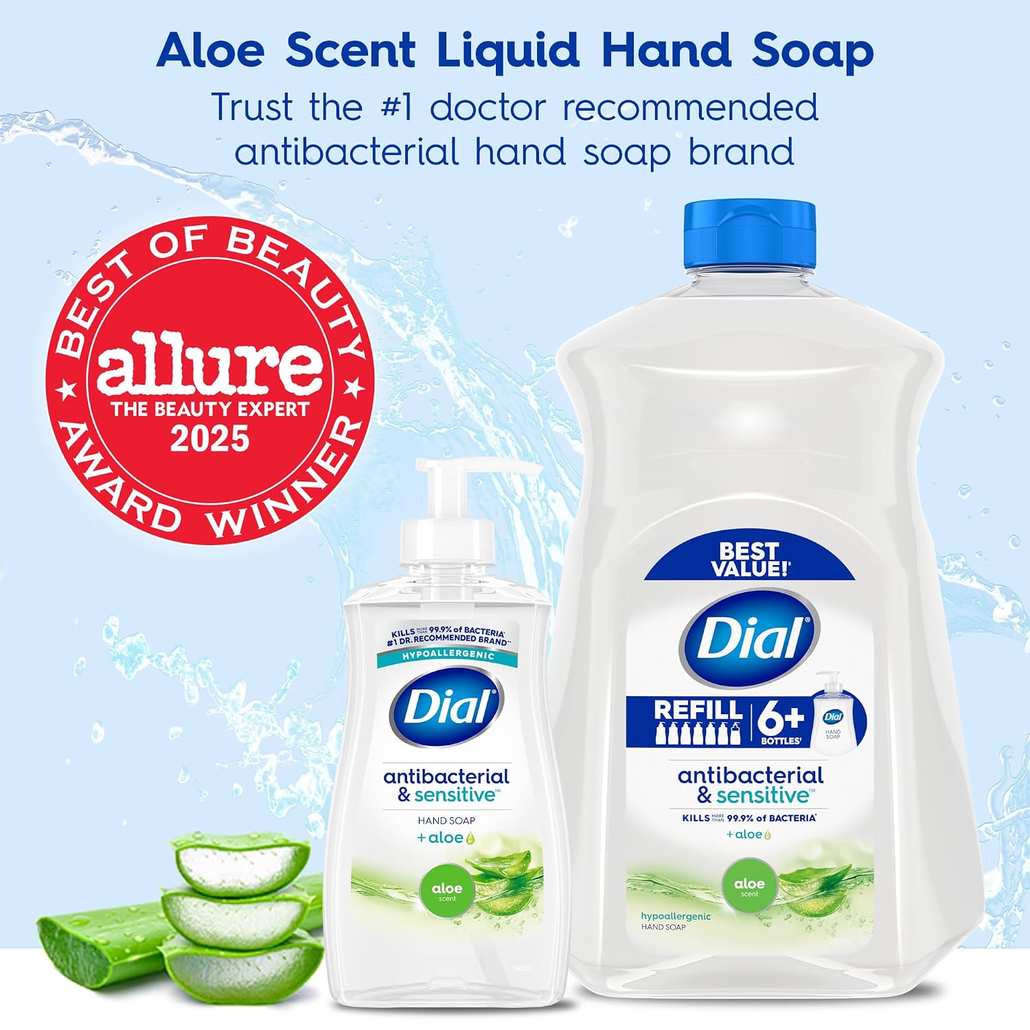 Dial Antibacterial Defense Liquid Hand Soap + Aloe, White Tea Scent, 11 Fl Oz (Pack of 4), Dermatologist-Tested Hand Wash, Gentle Formula - Image 2