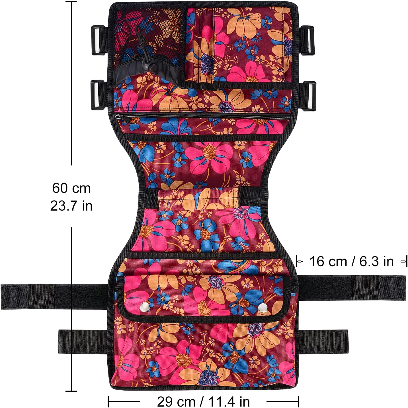 supregear Side Walker Bag, Walker Accessories Bag w/Cup Holder, Folding Walker Basket Waterproof Walker Organizer Caddy Pouch for Most Walker with Side Bar for Seniors, Elderly, Double Sided - Image 5
