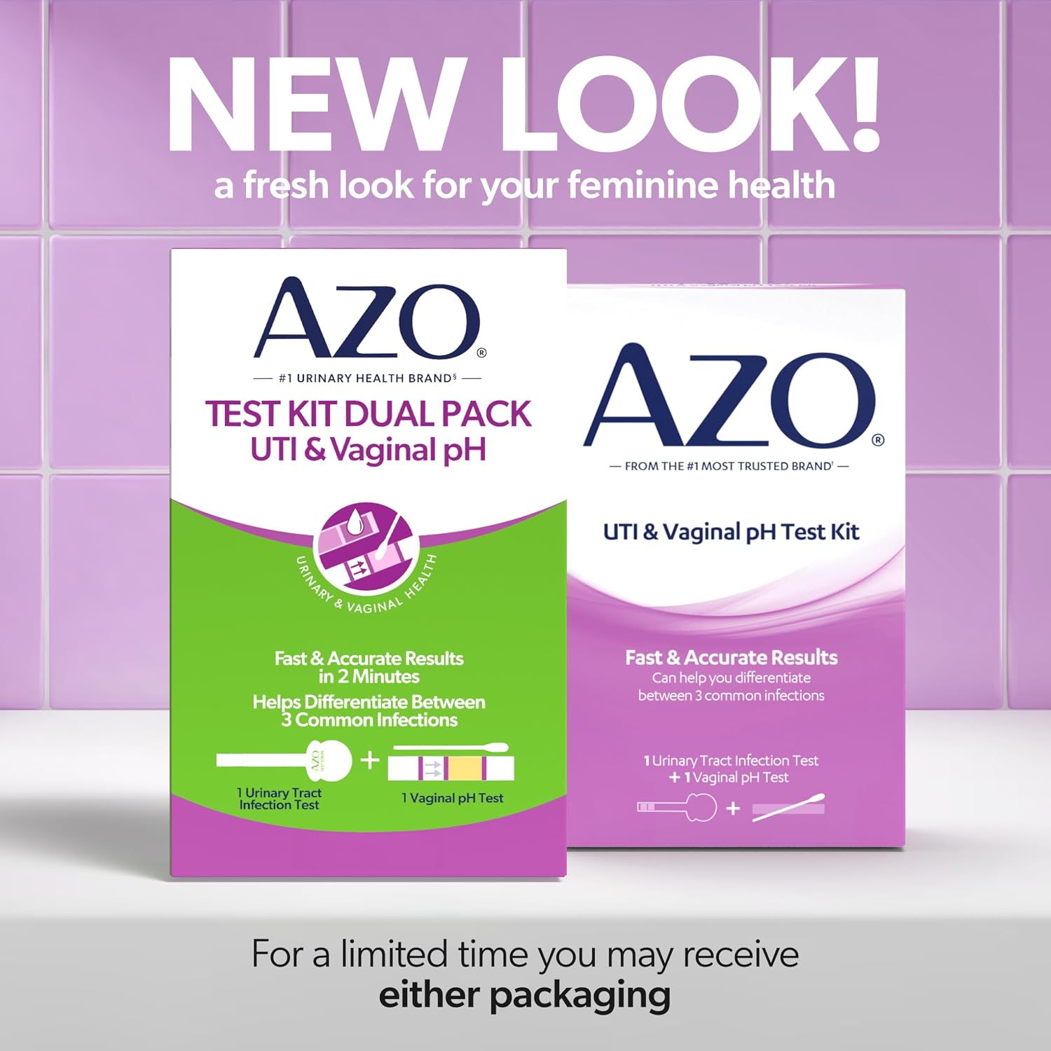 AZO Urinary Tract Infection (UTI) Test Strip + Vaginal pH Test Kit - Image 2