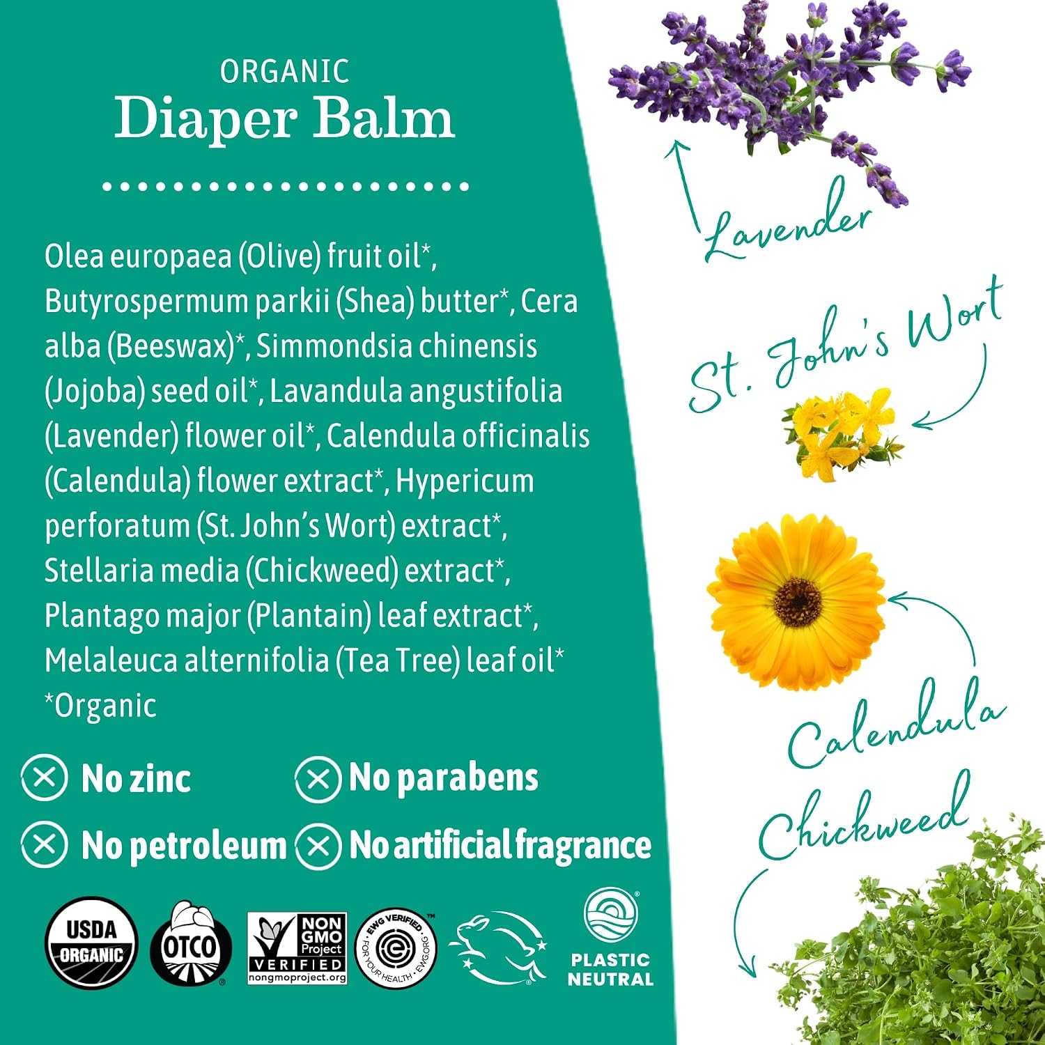 Earth Mama Organic Diaper Balm, Calendula Baby Diaper Rash Cream, 4 fl oz - Image 5