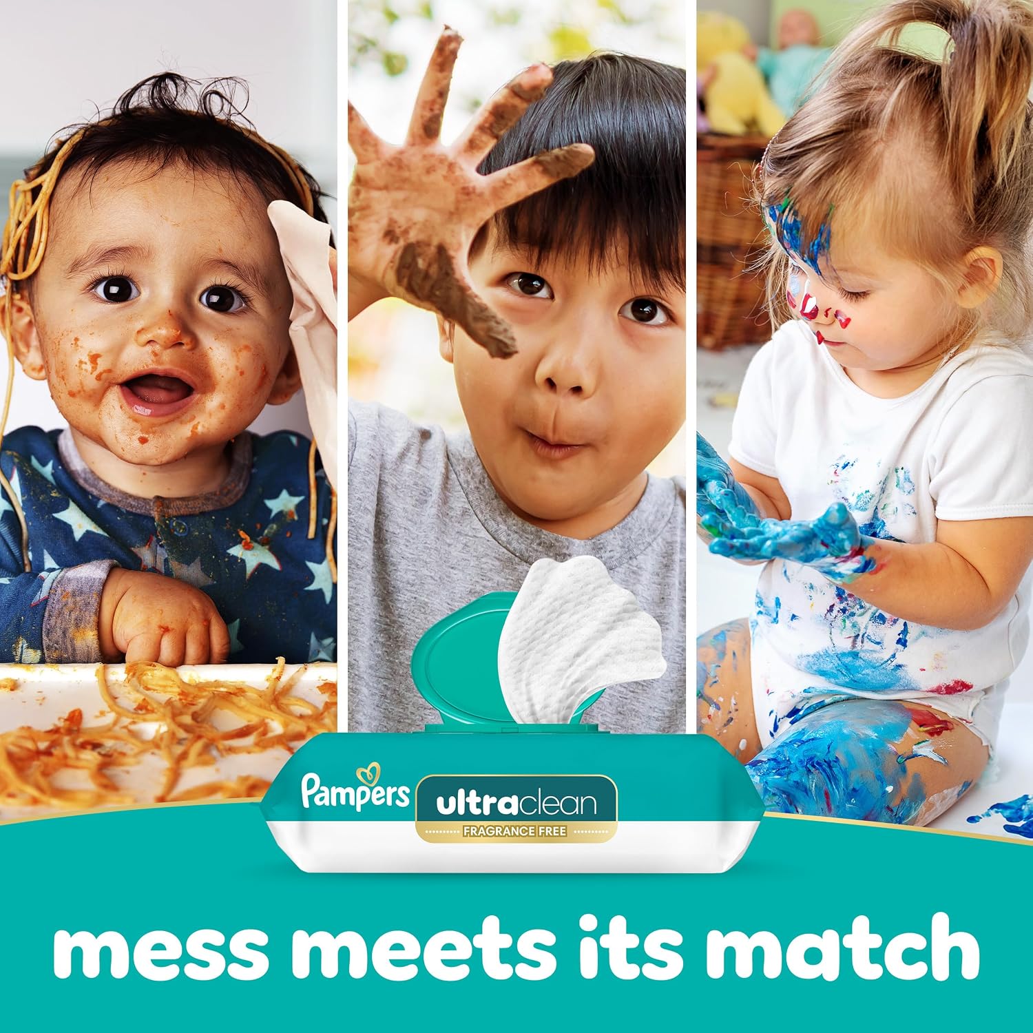Pampers Ultraclean Baby Wipes, Unscented, Fragrance Free, Water Based, Hypoallergenic, Extra Thick & Grips Mess, 100% Plant Based, 936 Wipes Total (12X Flip-Top Packs) - Image 5