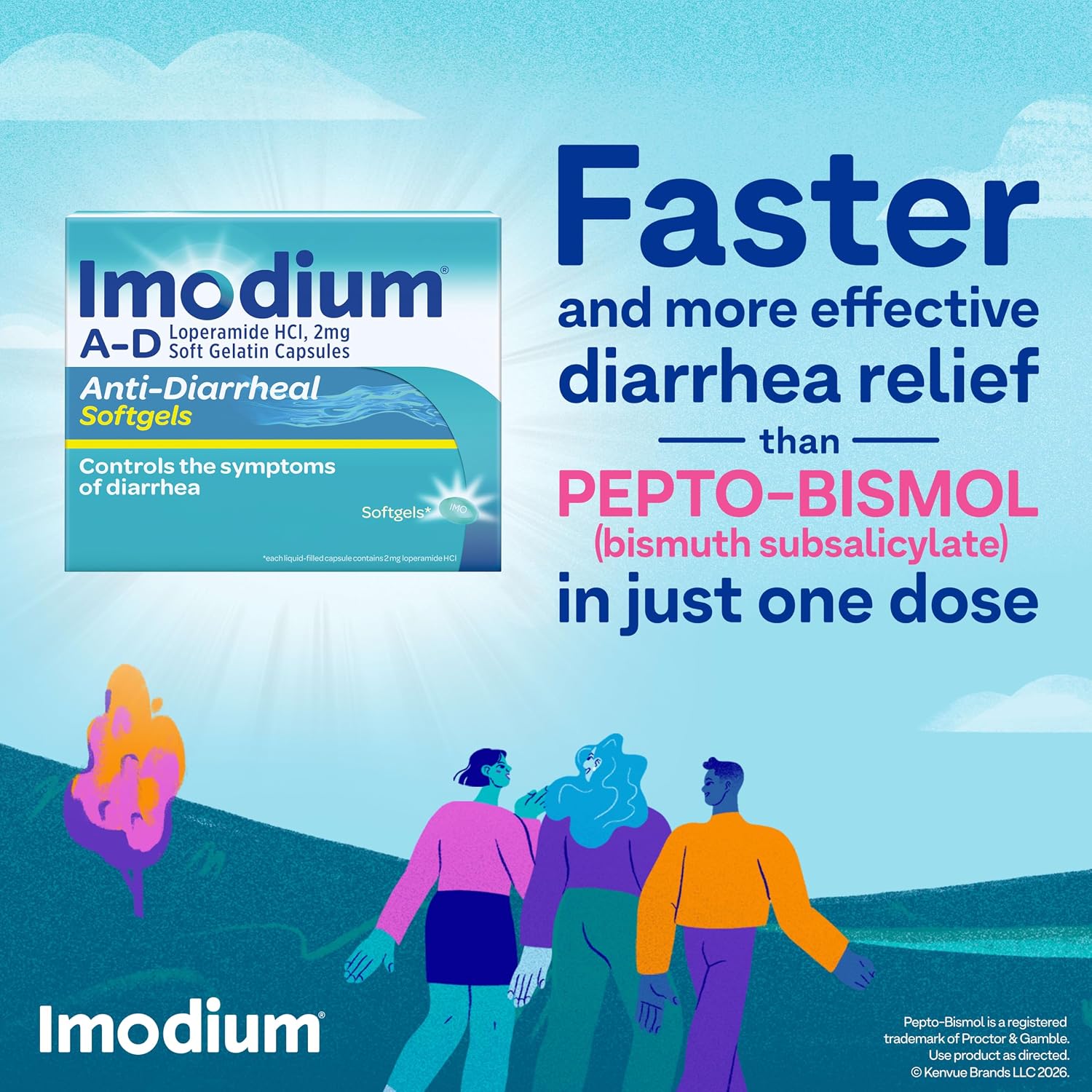 Imodium A-D Diarrhea Relief Softgels, Loperamide HCl, 12 ct - Image 8