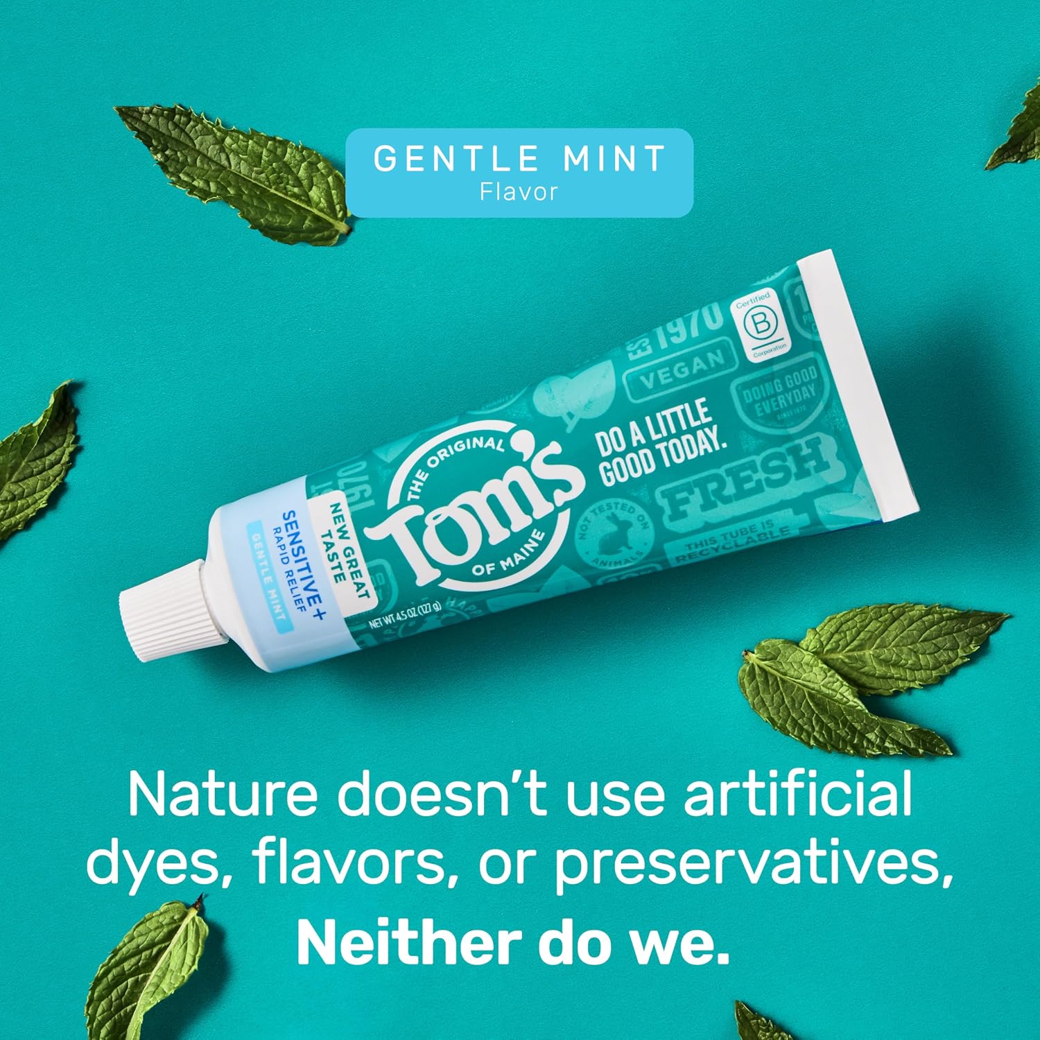 Tom's of Maine Rapid Relief and Sensitive Toothpaste, Gentle Mint, 4.5 oz - Image 7