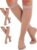 ABSOLUTE SUPPORT 3 Pairs Sheer Compression Socks 15-20mmHg, Nude, Medium