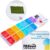 7 Day Medicine Pill Organizer, 4 Reminder Alarms, Loud Sound, 14 Large Compartments, Large Screen, Moisture-Proof, Travel Weekly/Daily Pill Box/Organizer/Case/Container/Dispenser, AM/PM 2 Times a Day