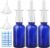 Cupohus Nasal Spray Bottle, 3 Pcs 30ML/1oz Cobalt Blue Glass Refillable Fine Mist Sprayers Atomizers, Travel Sized, Empty Nasal Sprayer with Funnels and Labels