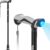 HEALTHBAZAAR Walking Cane with LED Light, Folding Canes for Men & Women with Shock Absorption – Adjustable, Lightweight Collapsible Walking Sticks with Comfort Grip Handle, Heavy Duty All Terrain Tip