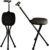 Yayayo Hold 440 lbs Folding Canes with Seat Walking Stick Height Adjustment Cane Seat Capacity Frosted Handle with Magnetic Therapy Stone Crutches Stool