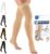 Truform 20-30 mmHg Compression Stockings for Men and Women, Thigh High Length, Dot-Top, Open Toe