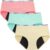 INNERSY Period Underwear for Teens Girls Cotton Leak-Proof Menstrual Panties 3-Pack
