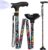 Walking Cane with LED Light, Foldable,Adjustable, Self Standing Walking Canes for Men & Women,Walking Sticks with Quad Base for Seniors & Adults