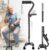4 Prong Walking Canes for Women & Men,Quad Cane Base for Stability|2 Handle