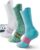 Juclise Women’s Compression Crew Running & Hiking Socks, 3 Pairs, Cushioned