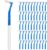 Fremouth 50 Angle Interdental Brushes with Extended Handles, Tight(0.7mm) | L- Shaped Interproximal Floss for Dental Plaque Removal Health, Interdental Braces Toothbrushes