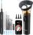 Ear Cleaner with Camera, Manual Wax Removal Kit, 7 Spoons, Black | Safe Flushing & Visual Ear Care, Earscope with Light, Ear Picker for Stubborn Wax, One-Hand Design, FSA-HSA, Home Travel Use