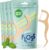 SmartLifeco Eco-Friendly Dual-Thread Dental Floss Picks (200ct) – Flossers Made with Straw Wheat Blend, Superior Anti-Shred for Tight Gaps, Tooth Pick Stick for Adults, Soft on Gum & Teeth, Mint