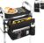 MoKo Walker Basket Bag with Tray, Upgraded Detachable Walker Tray for Folding Walkers with Non-Slip Mat, Large Storage Bag with Multi-Pockets and Cup Holder, Walkers Accessories for Senior, Black