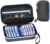 GWCASE Daily Contact Lens Case Organizer for 30+ Disposable Contact Lenses | Hard EVA, Removable L/R Divider, Mesh Pocket for Travel Contact Solution/ Accessories, Travel and Daily Use, Black, Bag Only
