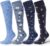 LEVSOX Cotton Compression Socks for Women Men 20-30 mmHg Knee High Cute Support Sock for Nurses Flying Pregnancy