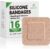 16 Pack Silicone Bandages for Sensitive Skin, 4×4 Latex Free Hypoallergenic Breathable Adhesive Bandage with Gentle Border, Large Wound Care Patches with Easy Painless Removal
