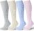 LEVSOX Cotton Compression Socks for Women Men 20-30 mmHg Knee High Cute Support Sock for Nurses Flying Pregnancy