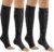 bropite Zipper Compression Socks Women & Men – 2Pairs Calf Knee High 15-20mmHg Open Toe Compression Stocking suit for Walking