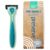 Preserve POPi Shave 5 Razor, Recycled Ocean Plastic Handle, Neptune Green | Includes 5-Blade Cartridge; Vitamin E Lubricating Strip; Ergonomic Grip; For Men & Women; Cruelty-Free