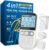 4 in 1 – D.I.Y & Tens Unit & EMS & Massage Muscle Stimulator, Dual Channel TENS Units Therapy Machine for Pain Relief, FDA Cleared Rechargeable Electronic Pulse Massager, with 12pcs Electrode Pads.